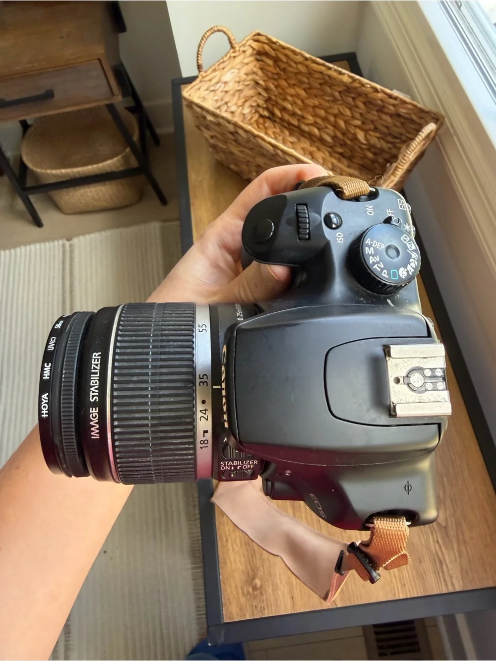 Canon Black DSLR Camera with 18-55mm Lens and Black Strap